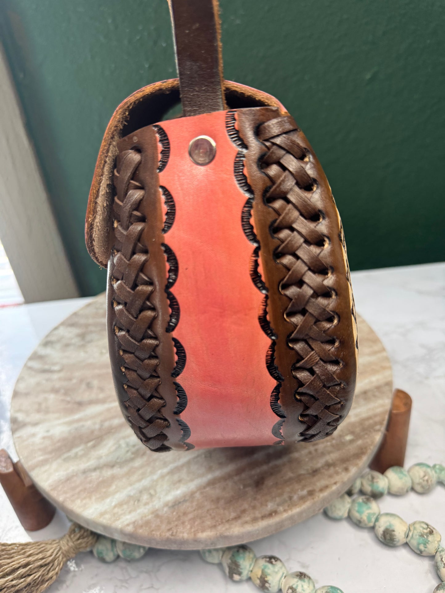 Bolsa de piel Artesanal Sunflower & Butterfly Pink