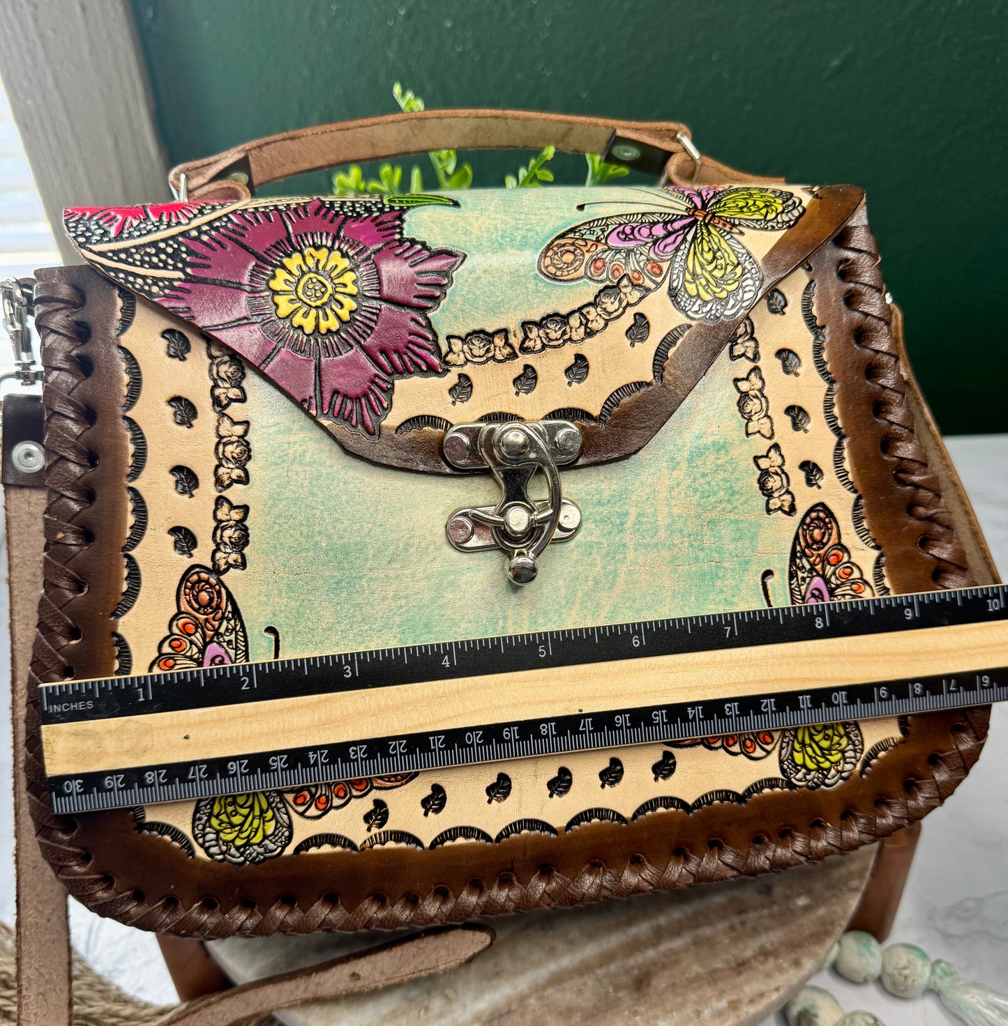 Bolsa de Piel /Leather hand painted