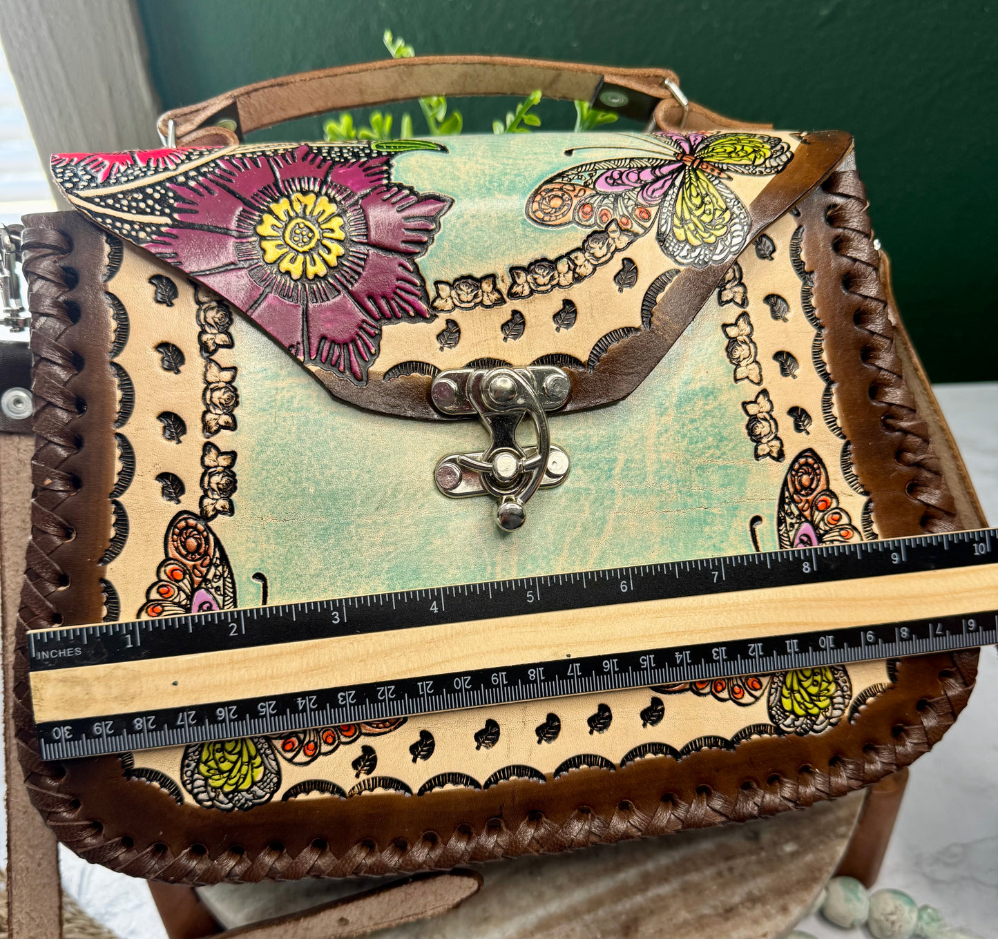 Bolsa de Piel /Leather hand painted