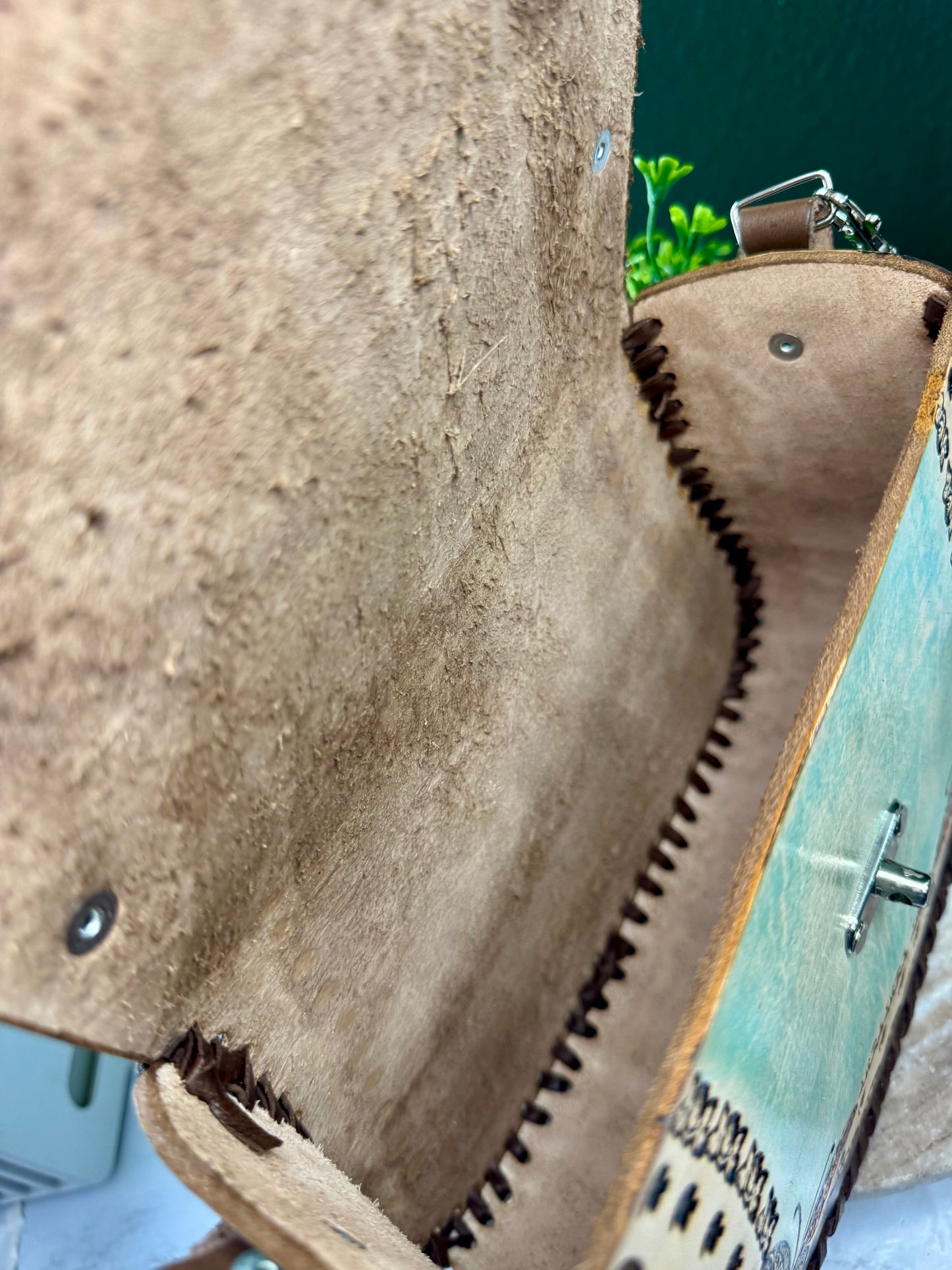 Bolsa de Piel /Leather hand painted