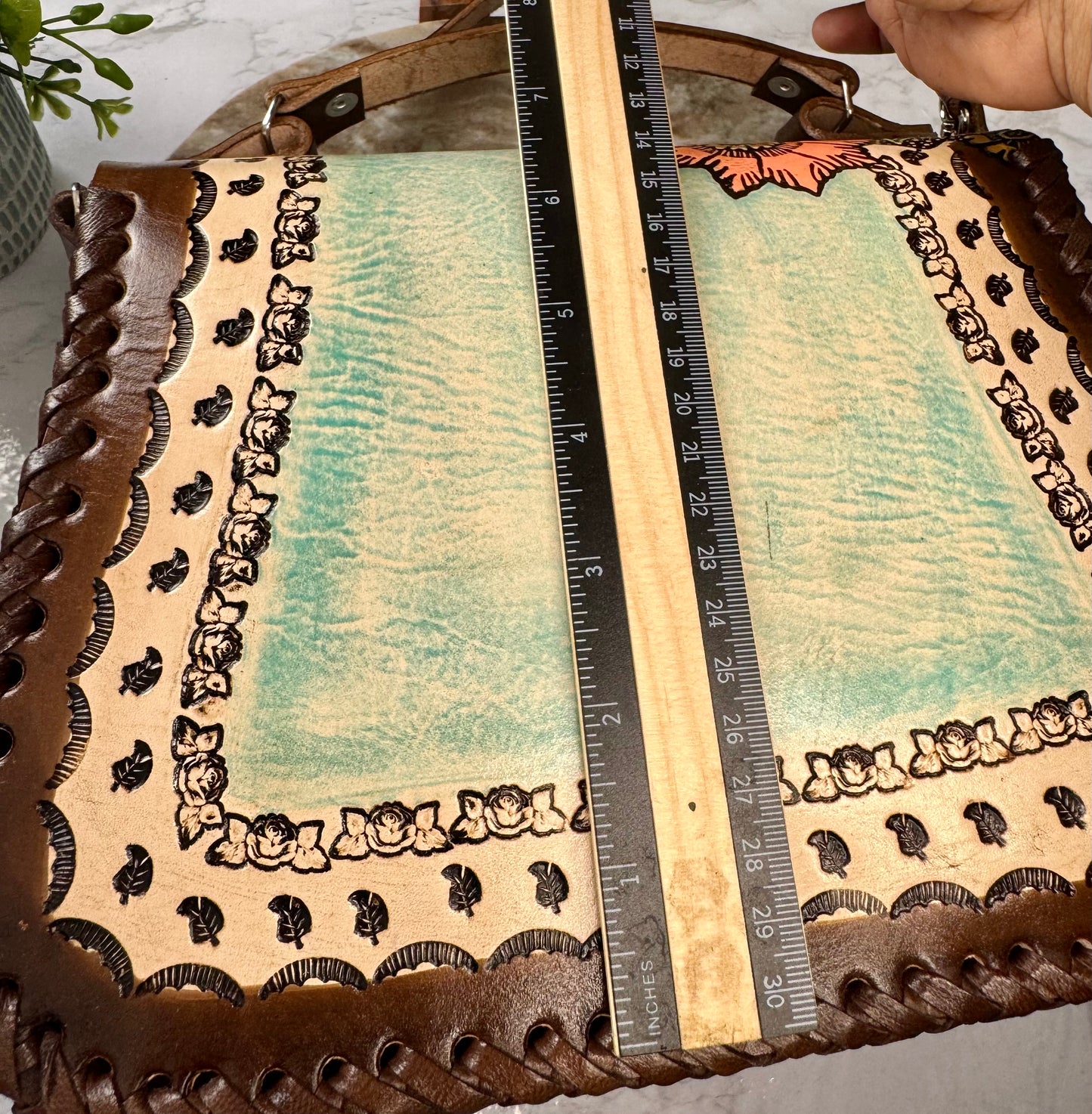 Bolsa de Piel /Leather hand painted