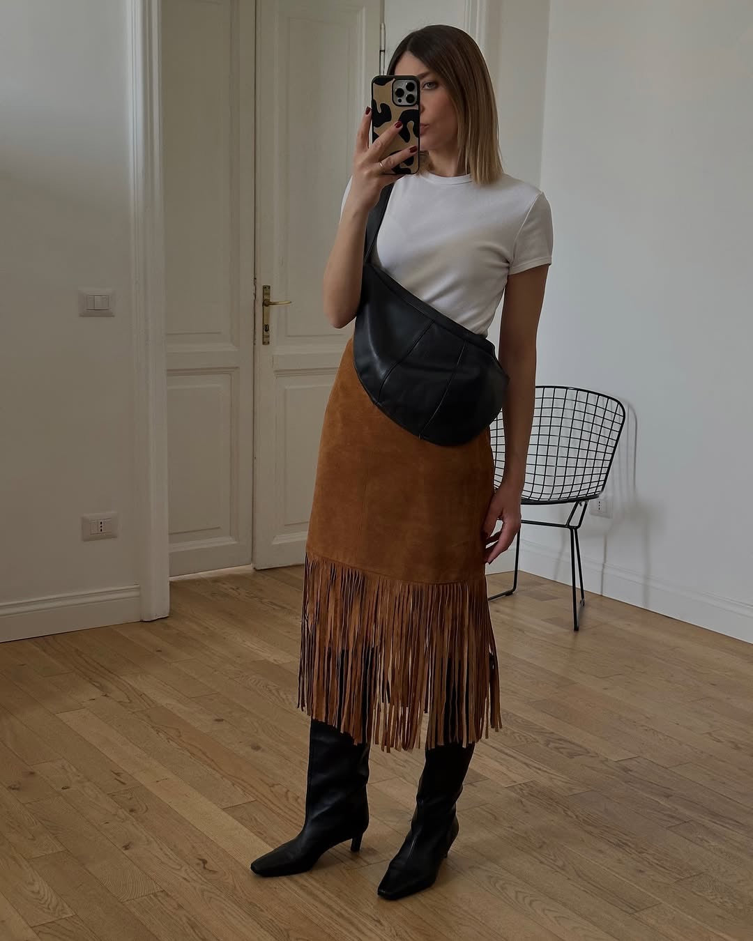 Leather purse Hand painted / bolsa Artesanal