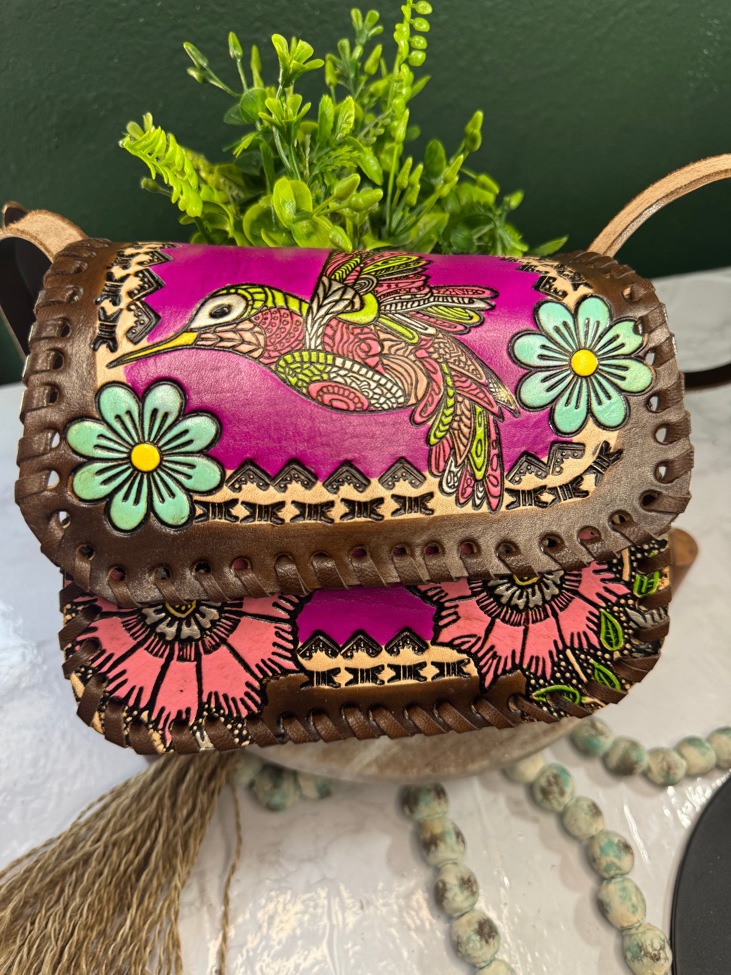 Leather handmade purse/ Bolsa de piel artesanal