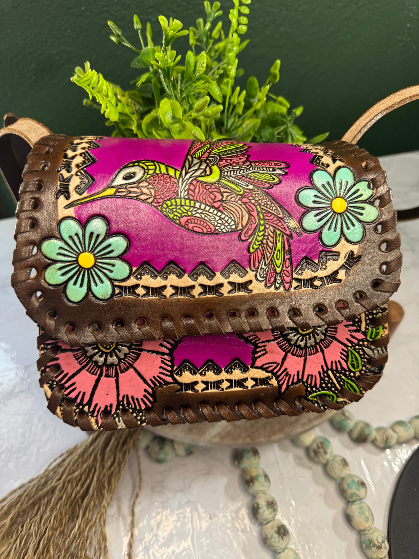 Leather handmade purse/ Bolsa de piel artesanal