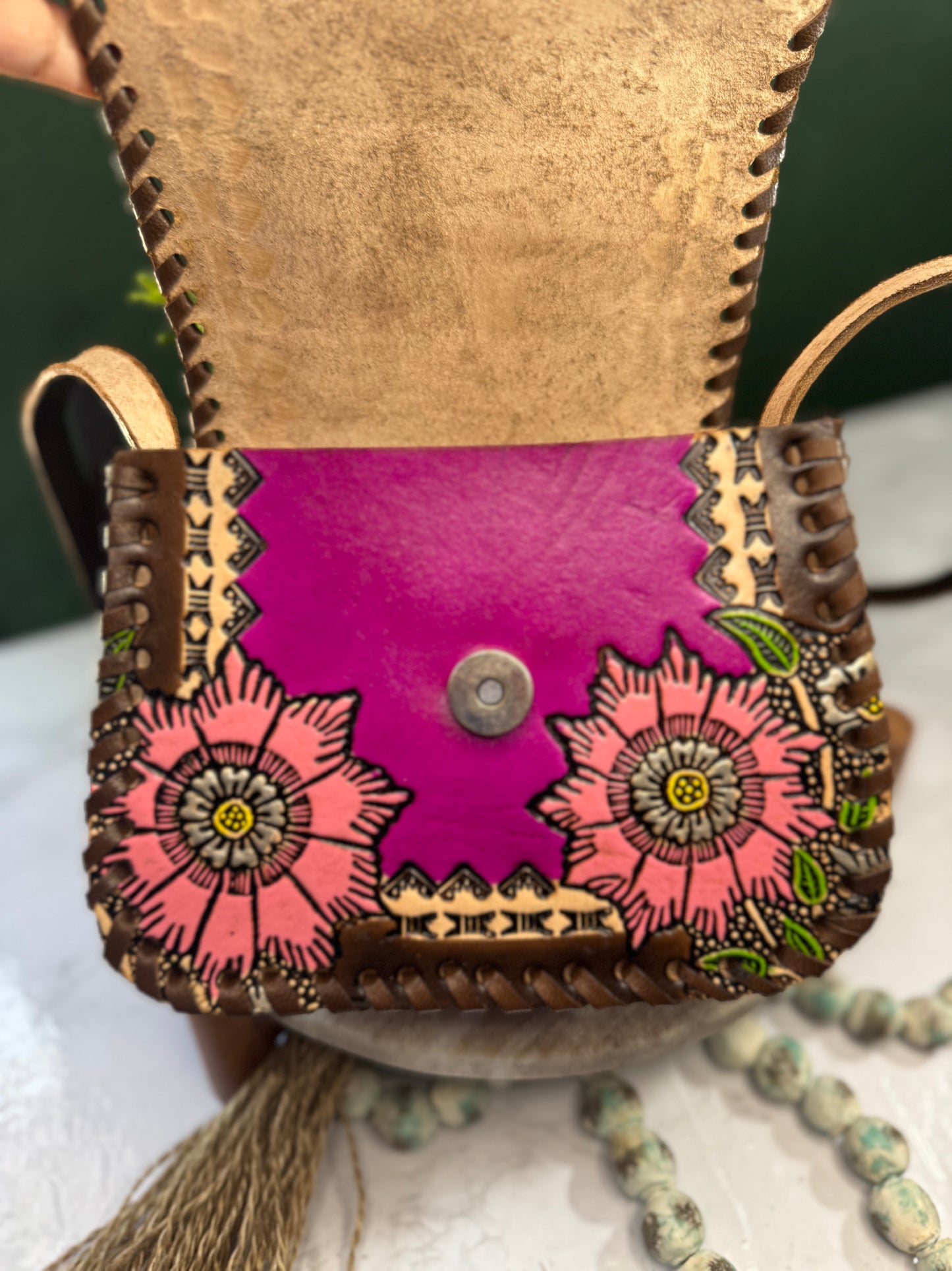 Leather handmade purse/ Bolsa de piel artesanal