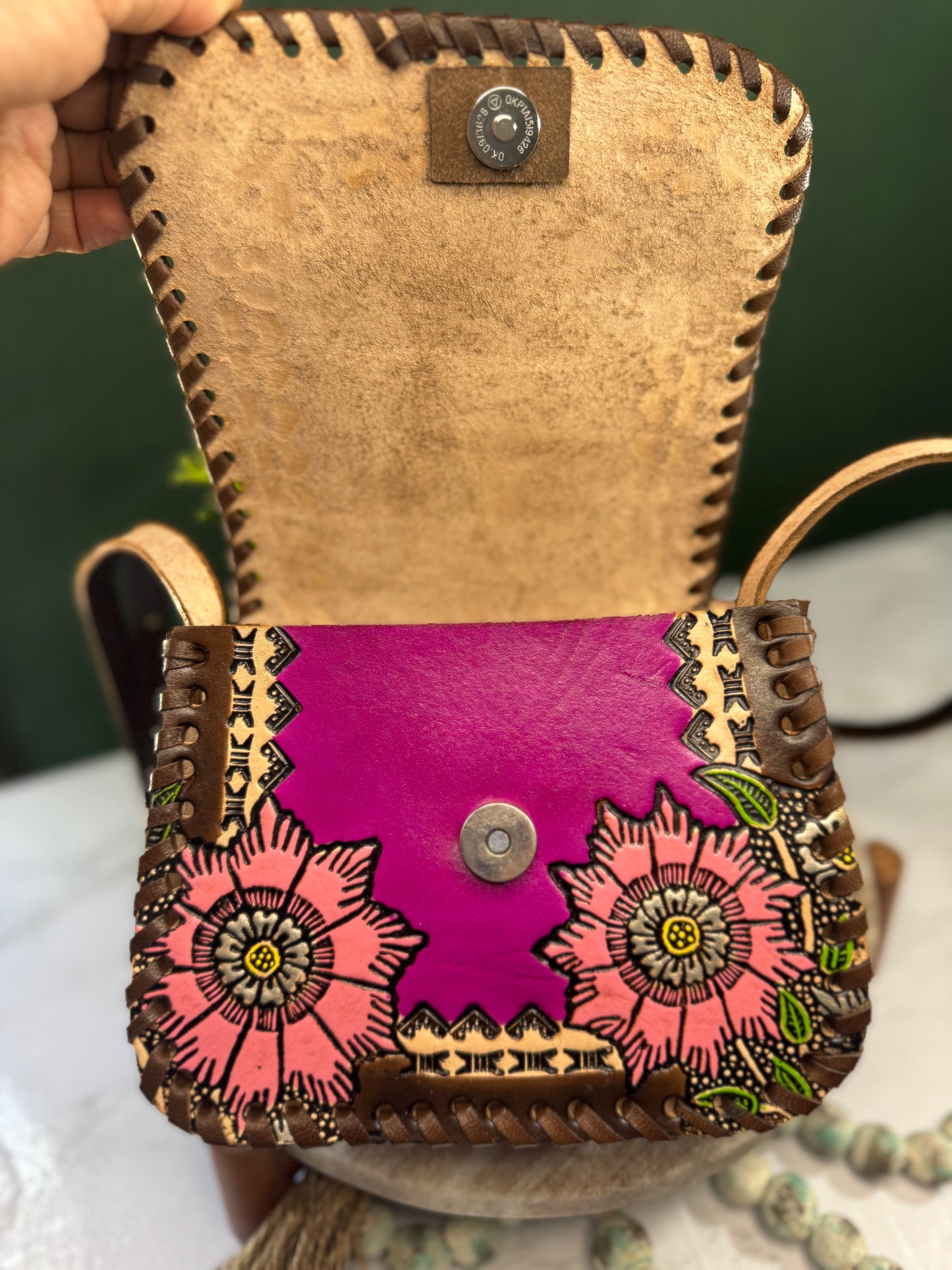 Leather handmade purse/ Bolsa de piel artesanal
