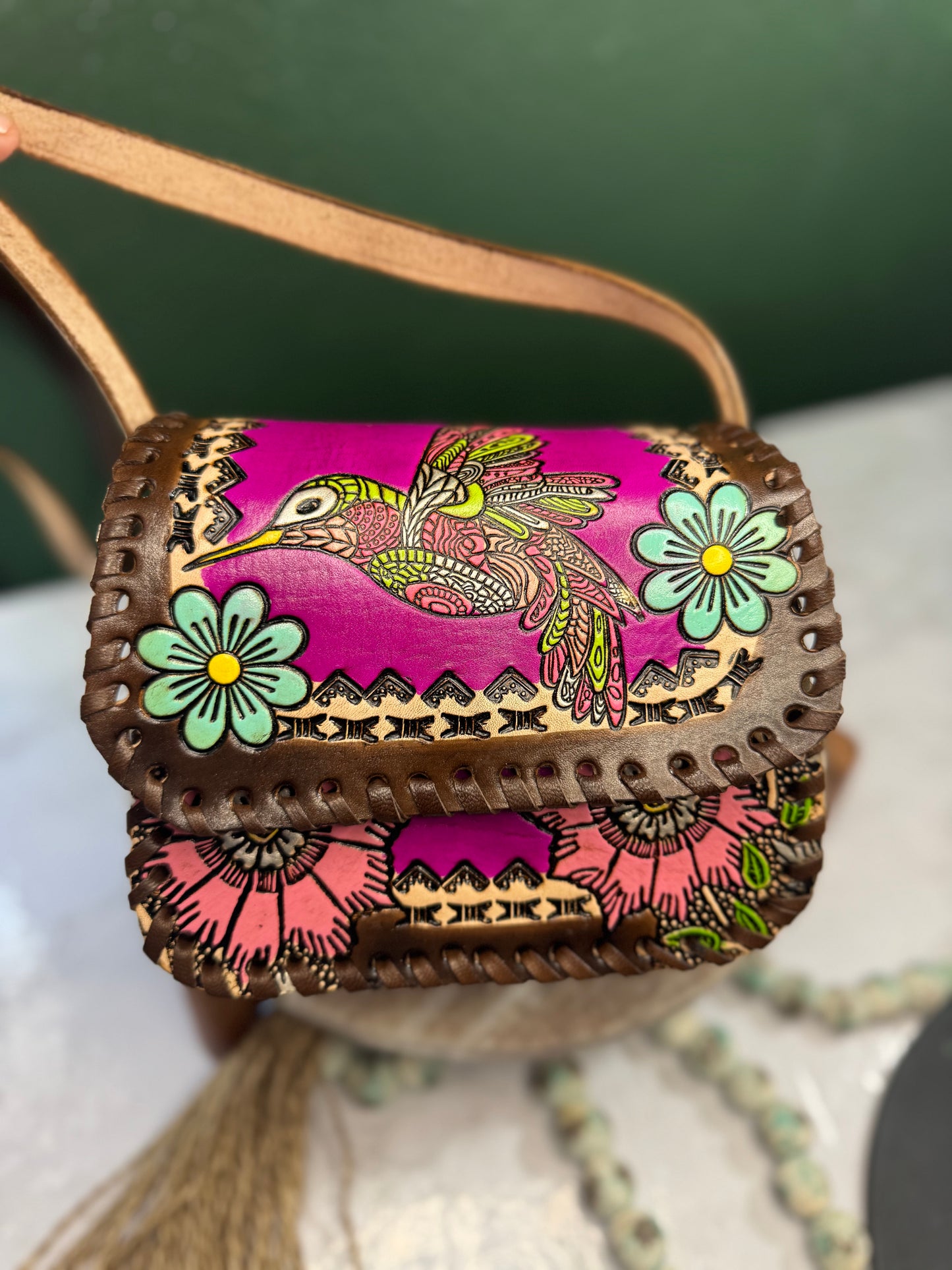 Leather handmade purse/ Bolsa de piel artesanal