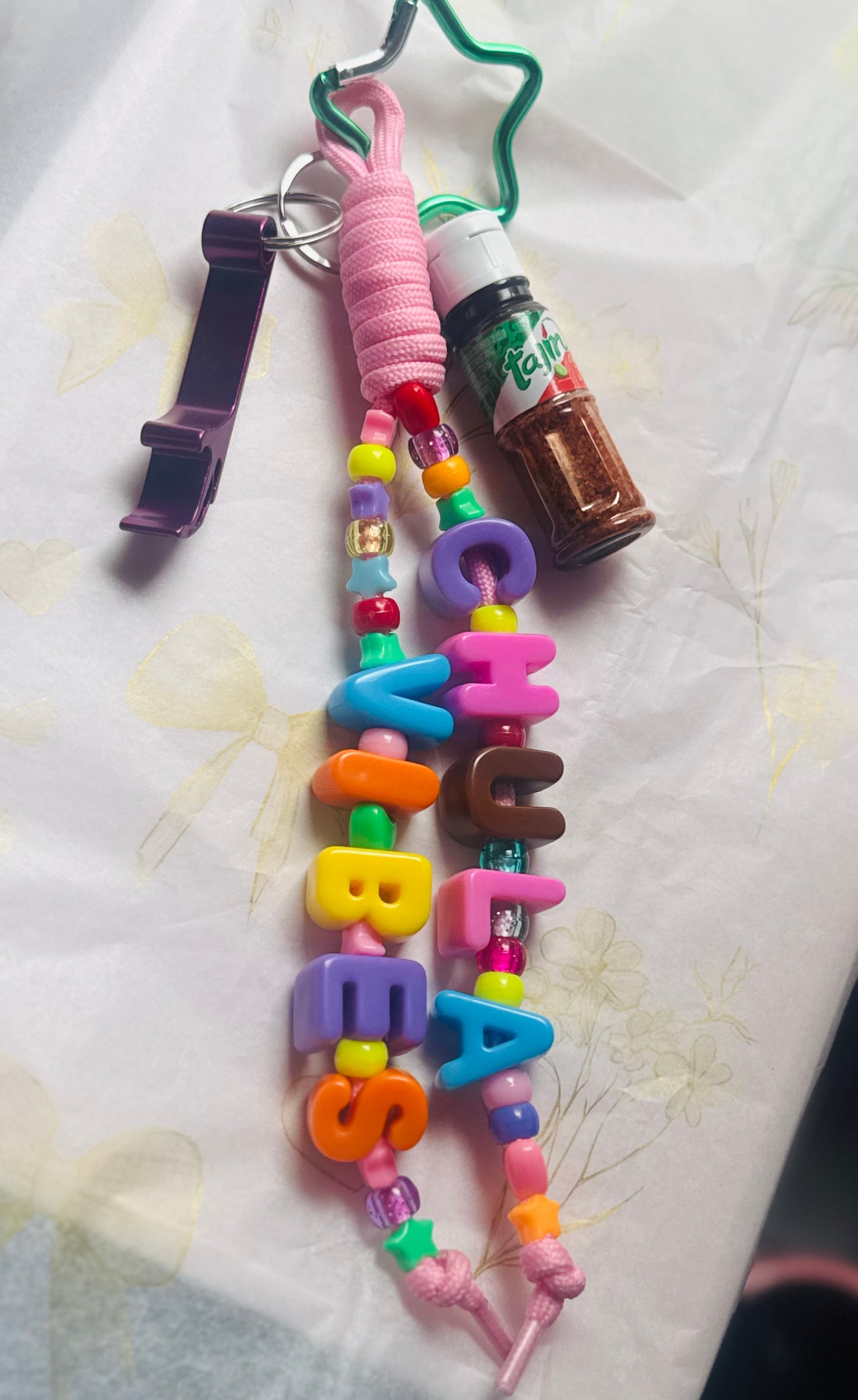 Chula Vibes Bag Charm with Mini Tajin & Bottle Opener