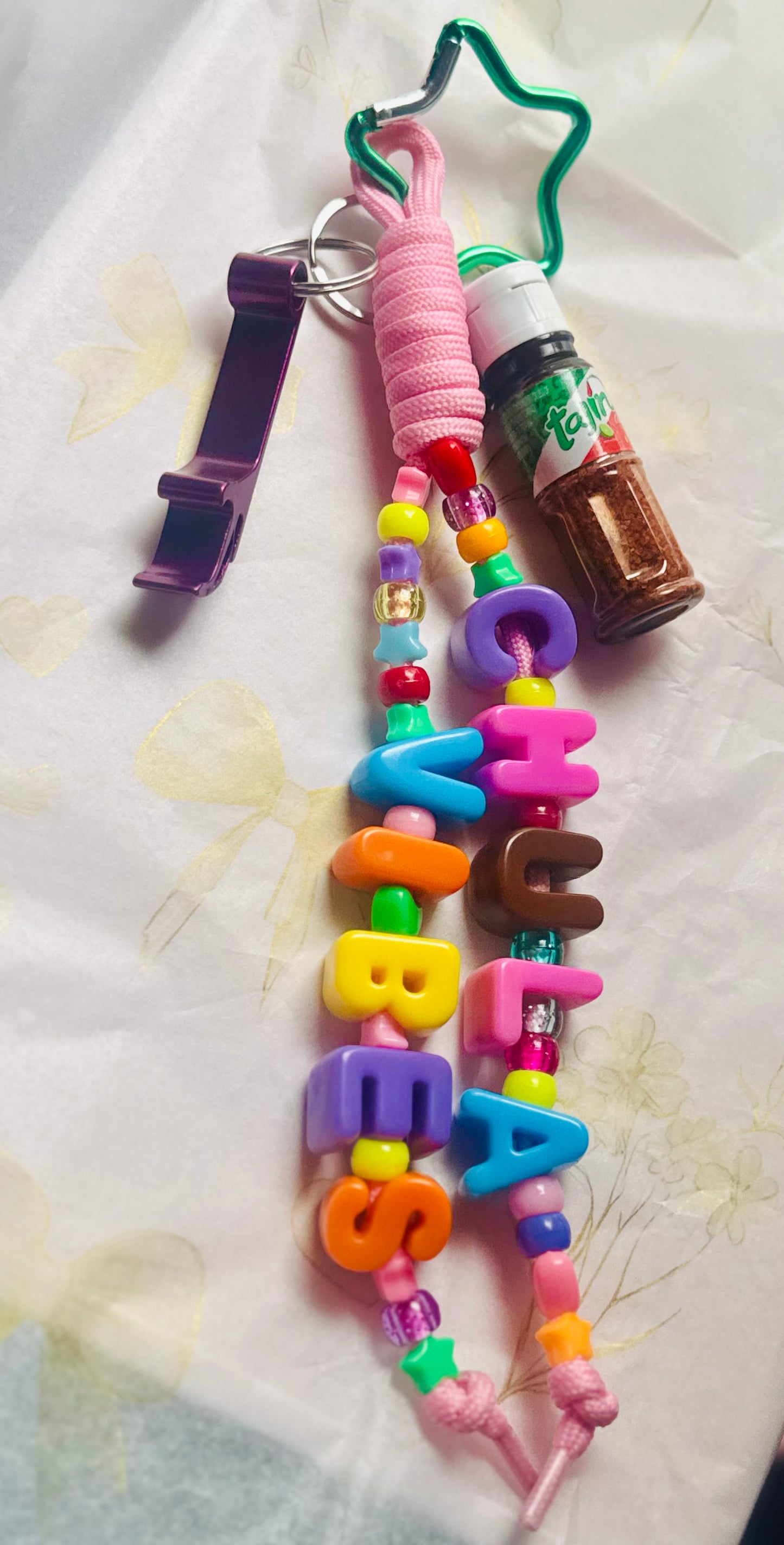Chula Vibes Bag Charm with Mini Tajin & Bottle Opener