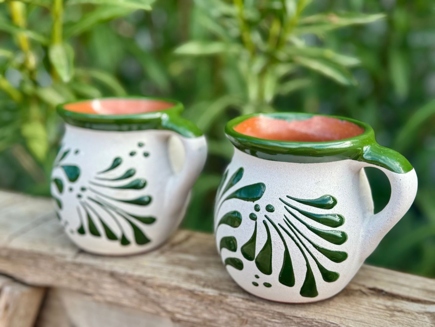 Set of Barro Mugs/ with green strokes