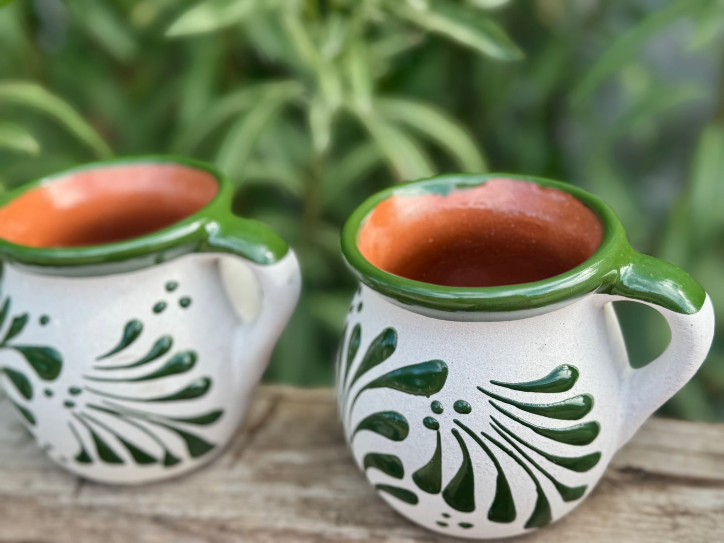 Set of Barro Mugs/ with green strokes