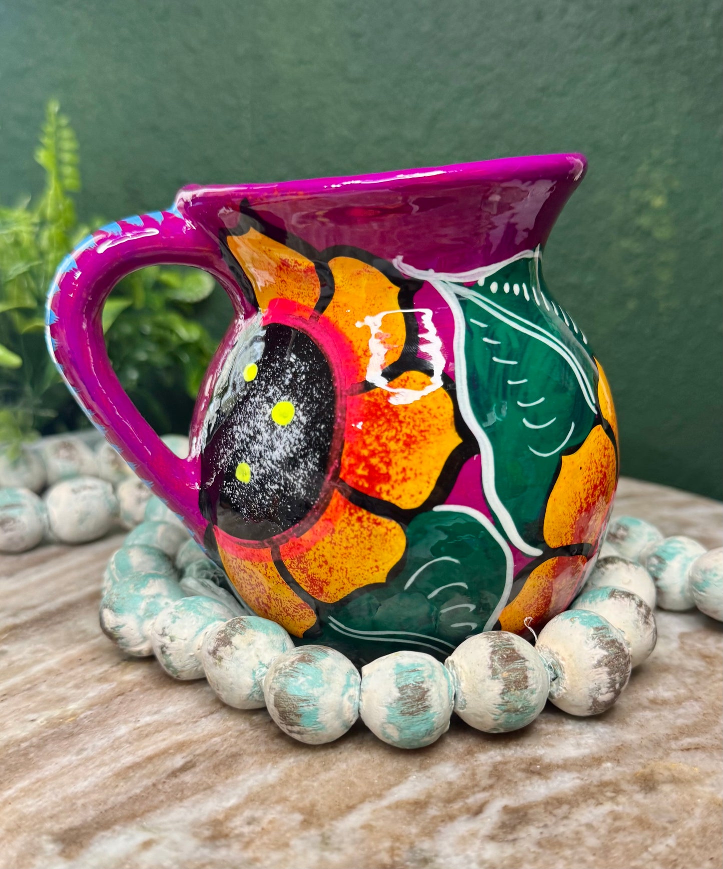 Hand Painted Mexican Barro Mug/Taza | Handmade Mexican Pottery | Colorful Folk Art Mug | Rustic Kitchen Decor / Artesania