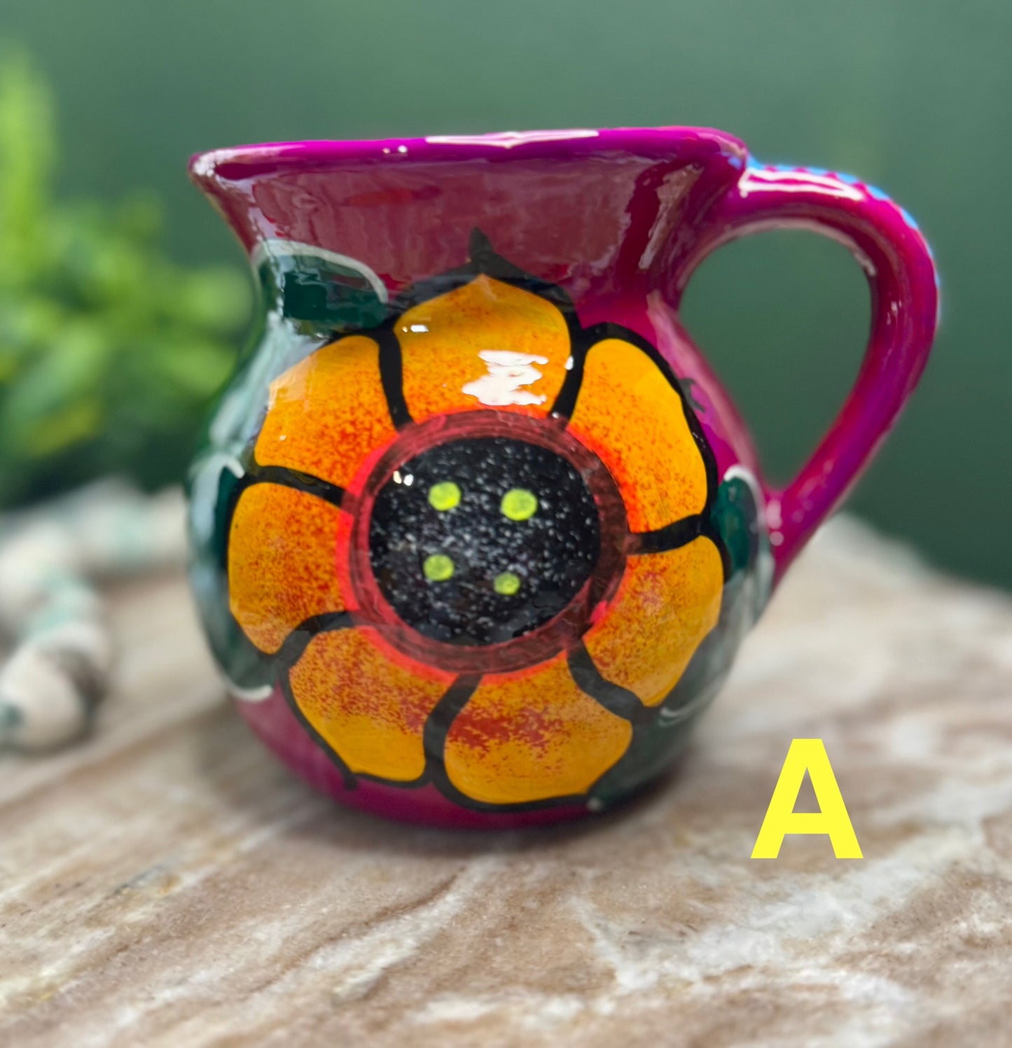 Hand Painted Mexican Barro Mug/Taza | Handmade Mexican Pottery | Colorful Folk Art Mug | Rustic Kitchen Decor / Artesania