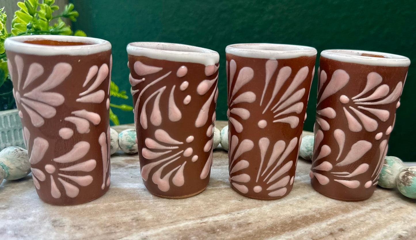 Set of 4 Barro Tequileros /Shot glass