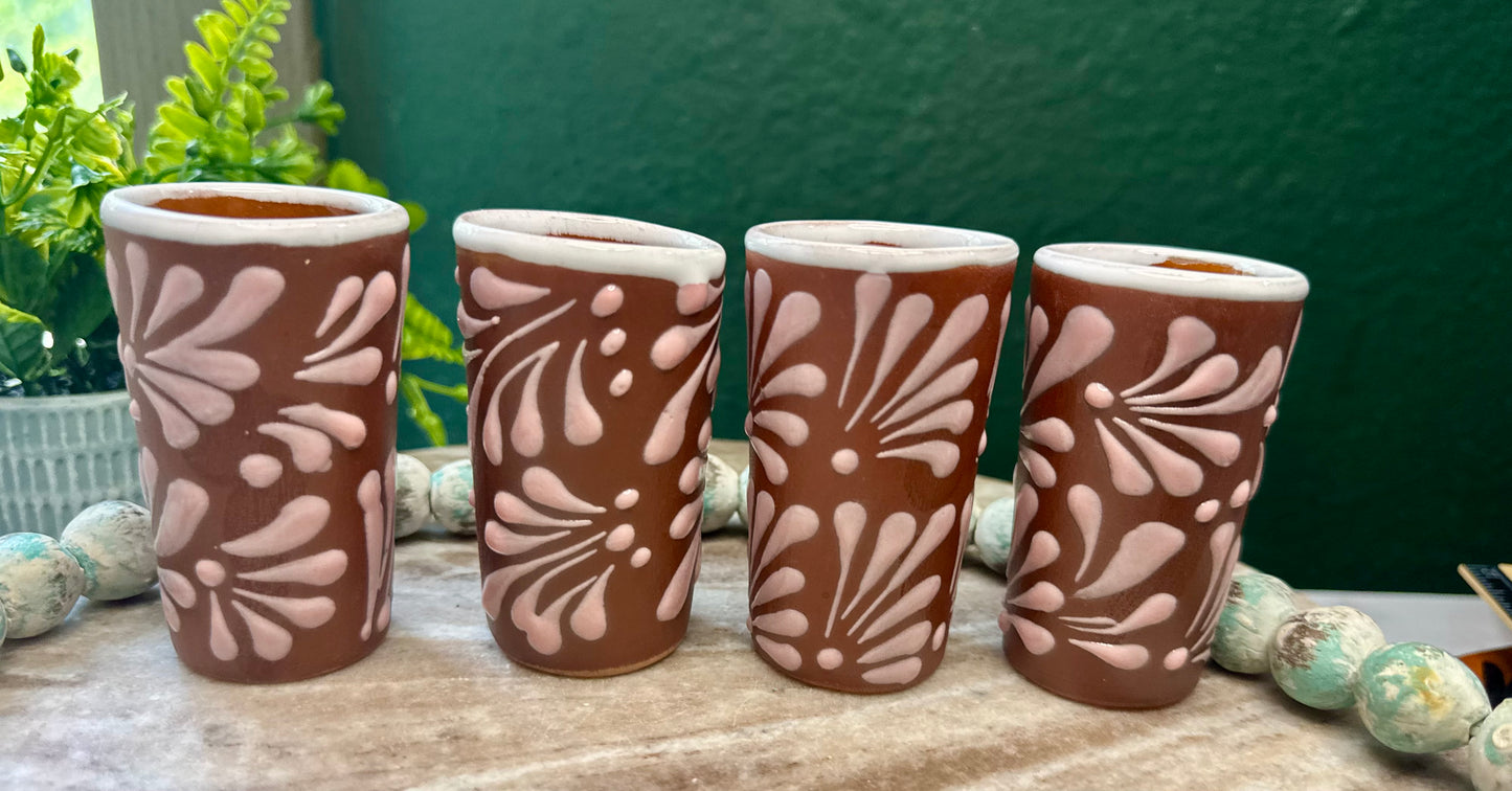 Set of 4 Barro Tequileros /Shot glass